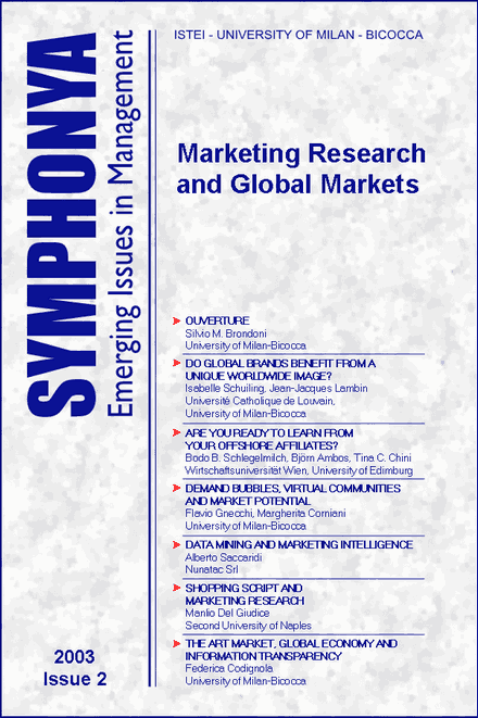 					View No. 2 (2003): Marketing Research and Global Markets
				
