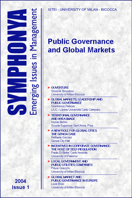					View No. 1 (2004): Public Governance and Global Markets
				